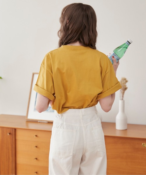 「ANGIE」 半袖Tシャツ SMALL ネイビー レディース_画像7