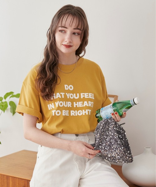 「ANGIE」 半袖Tシャツ SMALL ネイビー レディース_画像9