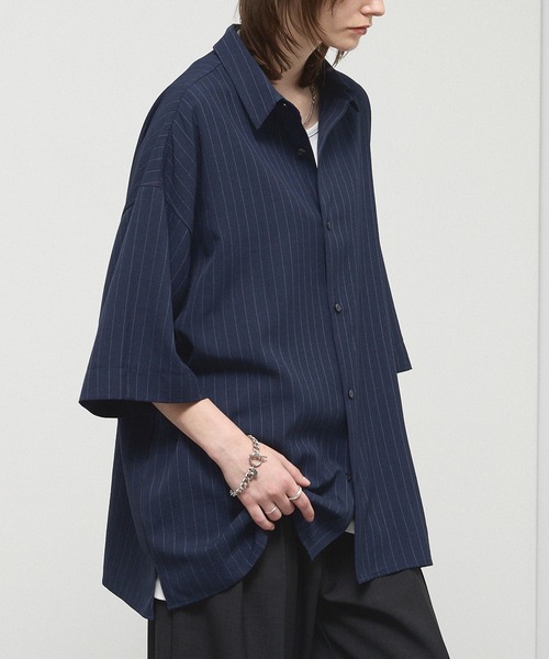 シャツ 半袖 「Alfred Alex」Dry-Touch Oversized Shirt / ドライポリ