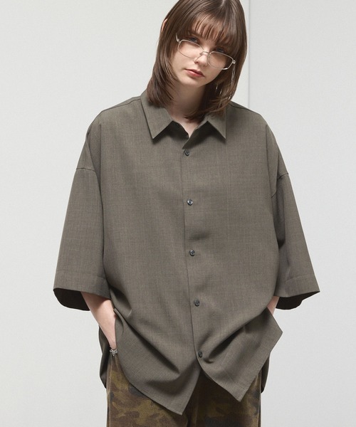 シャツ 半袖 「Alfred Alex」Dry-Touch Oversized Shirt / ドライポリ