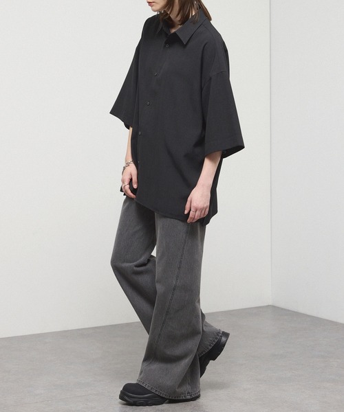 シャツ 半袖 「Alfred Alex」Dry-Touch Oversized Shirt / ドライポリ
