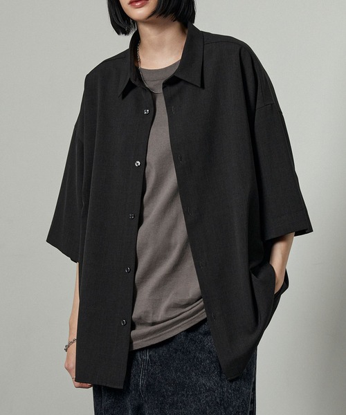 シャツ 半袖 「Alfred Alex」Dry-Touch Oversized Shirt / ドライポリ