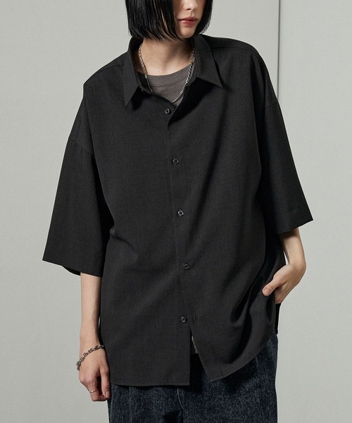 シャツ 半袖 「Alfred Alex」Dry-Touch Oversized Shirt / ドライポリ
