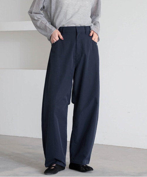極美品✨フォクシー 希少サイズ42 ウォータープルーフワイドパンツ 撥水 紺 for/c（フォーシー） uvカット ワイドパンツ パンツ 「低身長向け