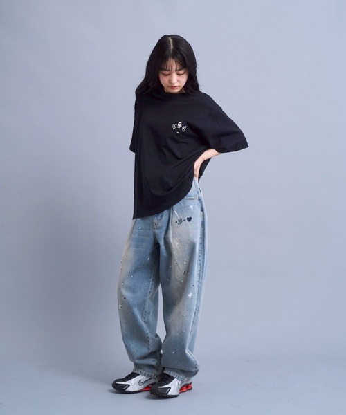 ユニークペイントデザイン デニムパンツ 32 kaoyorinakami ジーンズ cookie paint denimpants / クッキーペイント