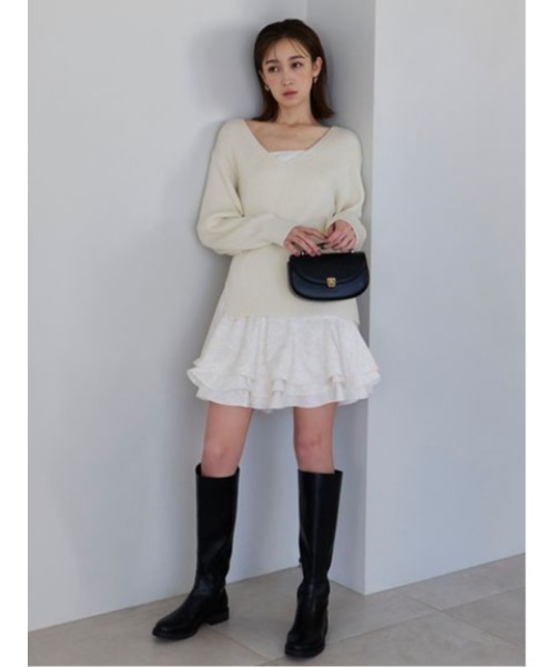「SNIDEL」 コンビワンピース ONE SIZE ブラック レディースの画像