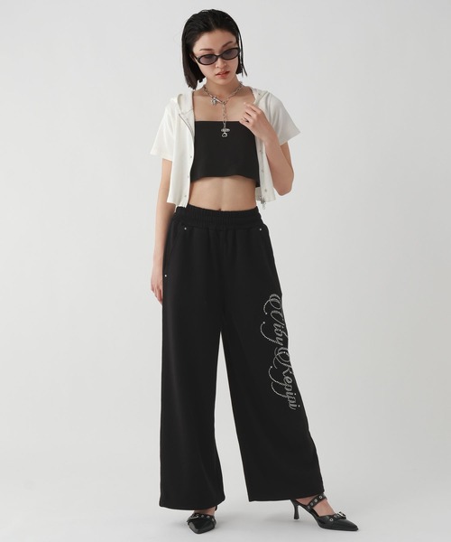 ワイドパンツ パンツ アソートビジュースウェットパンツ キッズ 子供服 女の子の画像
