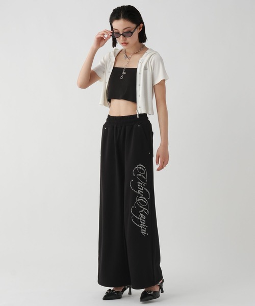 ワイドパンツ パンツ アソートビジュースウェットパンツ キッズ 子供服 女の子の画像