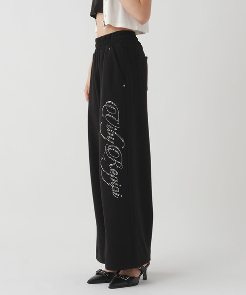 ワイドパンツ パンツ アソートビジュースウェットパンツ キッズ 子供服 女の子の画像