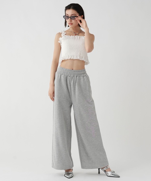 ワイドパンツ パンツ アソートビジュースウェットパンツ キッズ 子供服 女の子の画像