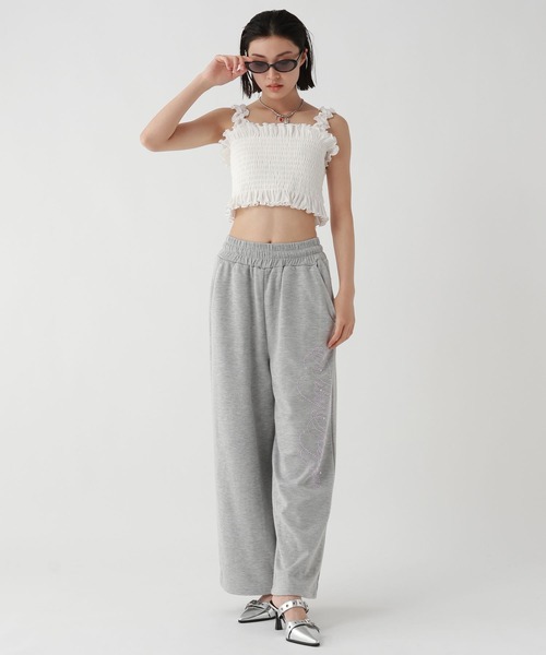 ワイドパンツ パンツ アソートビジュースウェットパンツ キッズ 子供服 女の子の画像