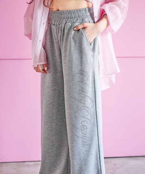 ワイドパンツ パンツ アソートビジュースウェットパンツ キッズ 子供服 女の子の画像