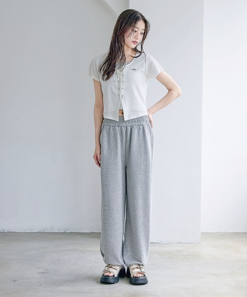 ワイドパンツ パンツ アソートビジュースウェットパンツ キッズ 子供服 女の子の画像