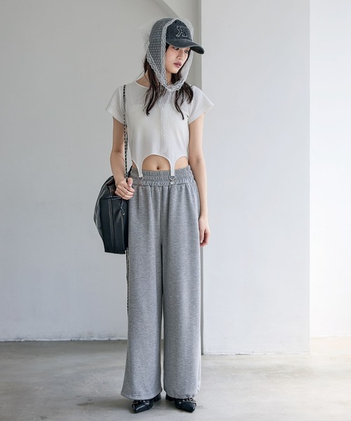 ワイドパンツ パンツ アソートビジュースウェットパンツ キッズ 子供服 女の子の画像