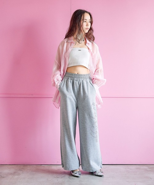 ワイドパンツ パンツ アソートビジュースウェットパンツ キッズ 子供服 女の子の画像
