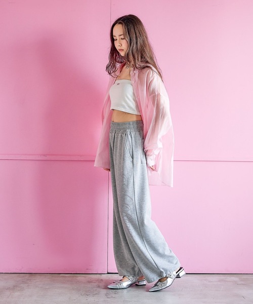 ワイドパンツ パンツ アソートビジュースウェットパンツ キッズ 子供服 女の子の画像