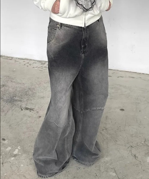 「ALL RUNS」 デニムパンツ X-LARGE グレー メンズ_画像2