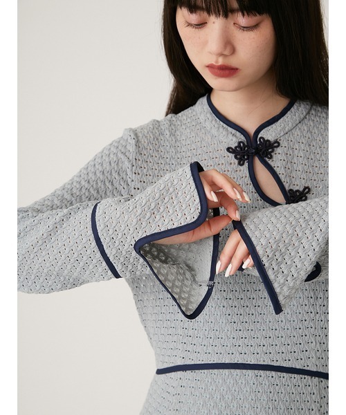 「LILY BROWN」 長袖ワンピース 1 ベージュ レディース_画像6