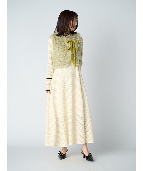 「LILY BROWN」 長袖ワンピース 1 ベージュ レディース_画像10