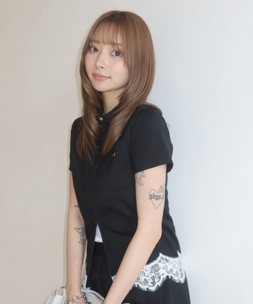 トレーナー スウェット CUTSEW LACE ZIPUP/カットソーレースジップアップ レディースの画像