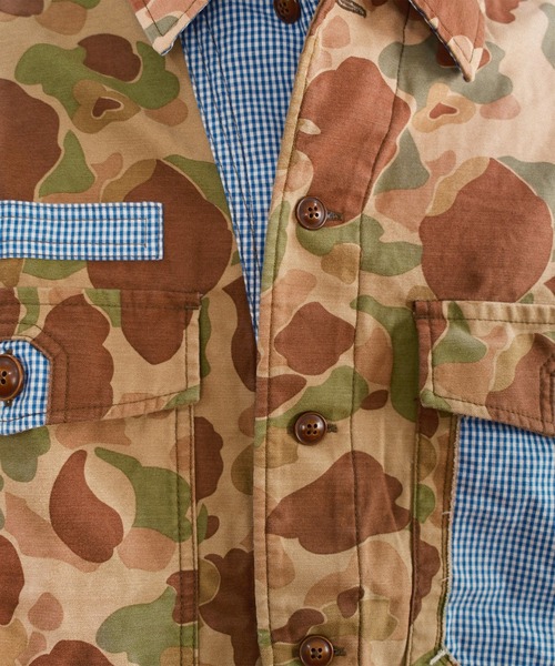 tシャツ 「KHOKI」Patchworked Camo Shirt メンズの画像
