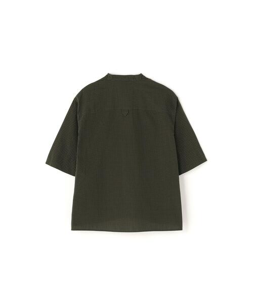 【美品】MHL. コットン　半袖シャツ　 Lサイズ　ゆったり MHL.（エムエイチエル） ブラウス シャツ 半袖 YARN DYED COTTON VOILE