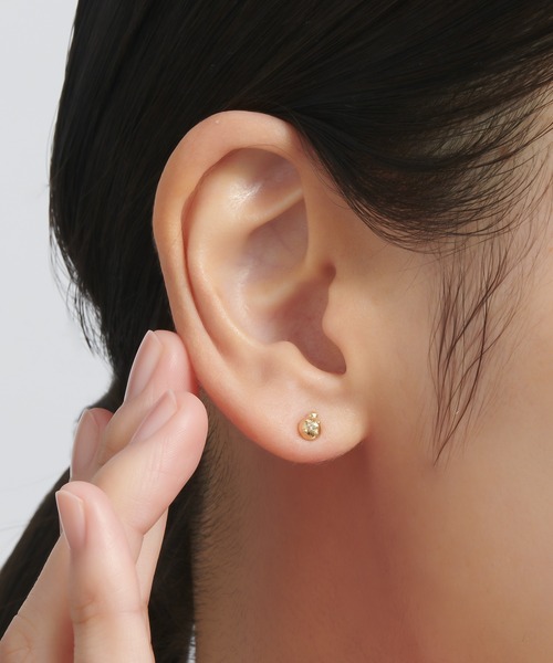 ピアス K10YG ダイヤモンド ピアス レディースの画像