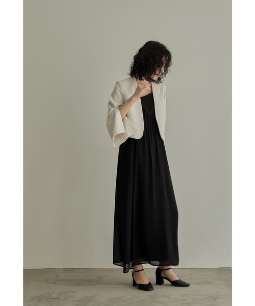 「niana」 ノーカラージャケット 9号 アイボリー レディース_画像6