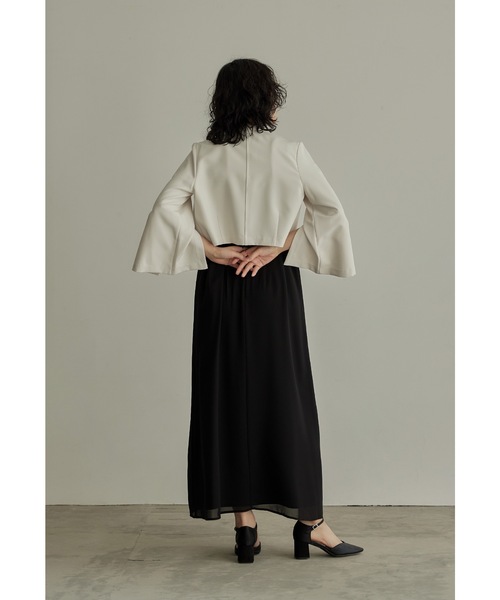 「niana」 ノーカラージャケット 9号 アイボリー レディース_画像9
