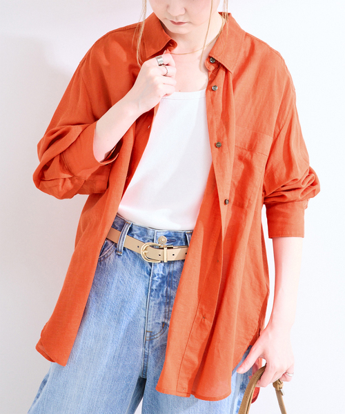 B.C STOCK（ベーセーストック） リネンシャツ ブラウス シャツ 手洗い