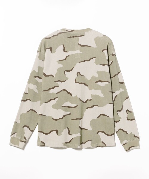 BEAMS T（ビームスT） ヘンリーネック tシャツ Camo Waffle Henley
