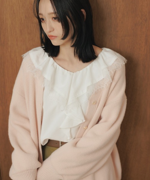 ROPE' PICNIC（ロペ ピクニック） ブラウス シャツ レース使いラッフル