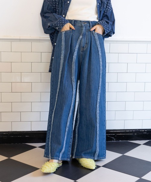 「niko and...」 デニムパンツ MEDIUM グレー レディース_画像3