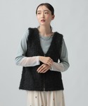 ベスト ジレ ラメファーZIPニットベスト 1...の詳細画像1