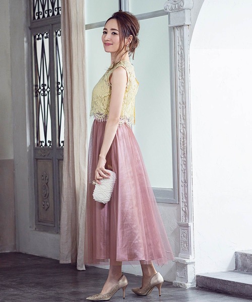 darial（ダリアル） ドレス 「すっきり細見え」上品な透け感が華やかさ