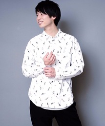 シャツ ブラウス オックス総柄シャツ アニマル柄 ネコ柄 くま柄 女の子 の総柄プリント Zozotown Yahoo 店 通販 Yahoo ショッピング