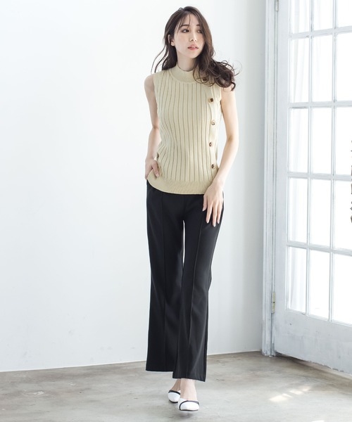 Julia Boutique ニット セーター サイドボタンノースリーブ