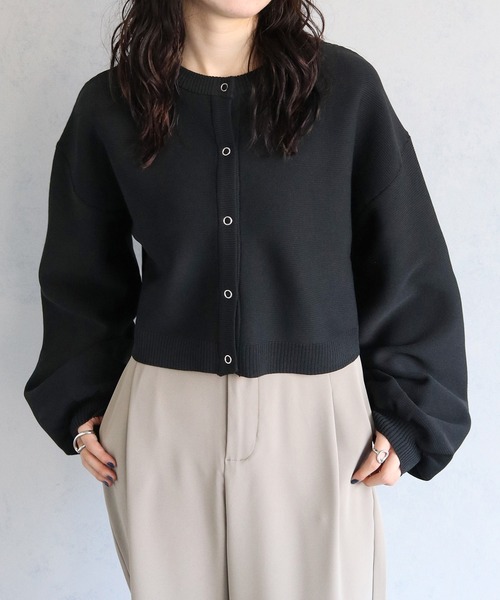 最終値下げ中　新品　エステラケー　フリルカーディガン　黒 cheriella カーディガン 「cheriella」WEB限定前後2WAYショート