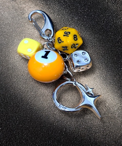 1004ST キーホルダー カラビナ キーホルダー キーリング 8ボール