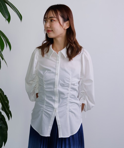 LADYMADE ブラウス シャツ ドロストシャーリングシャツ