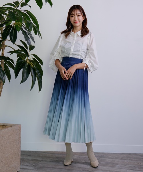ブラウス シャツ ドロストシャーリングシャツ レディース jouetie ブラウス シャツ アシメドロストギャザーシャツ
