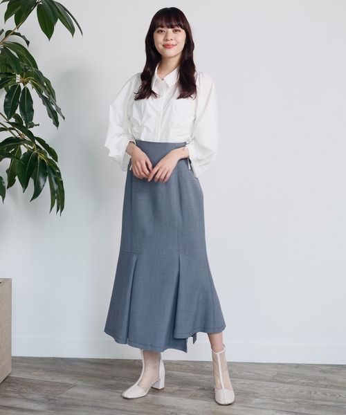 ブラウス シャツ ドロストシャーリングシャツ レディース LADYMADE ブラウス シャツ ドロストシャーリングシャツ