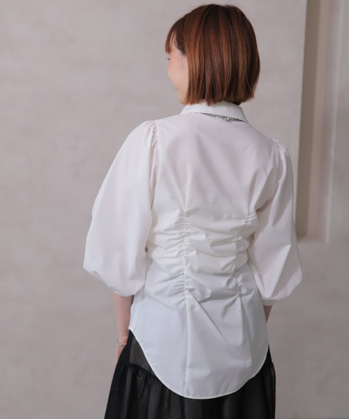 LADYMADE ブラウス シャツ ドロストシャーリングシャツ