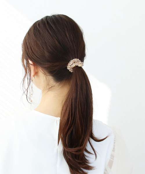 Three Four Time（スリーフォータイム） ヘアゴム ビーズ編みヘアゴム