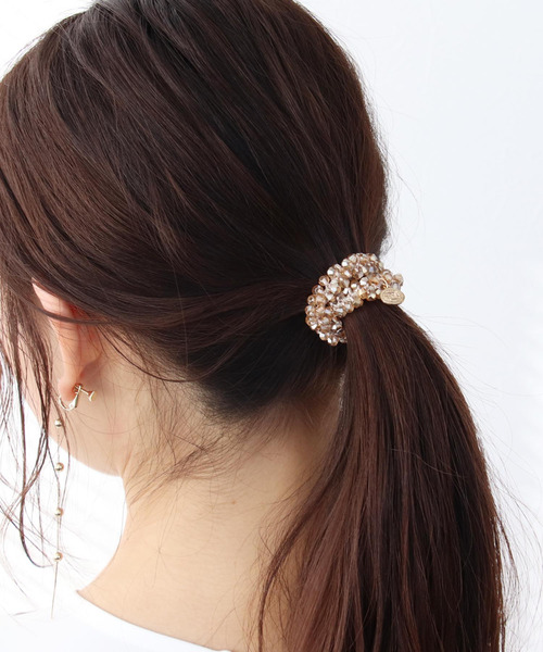 Three Four Time（スリーフォータイム） ヘアゴム ビーズ編みヘアゴム