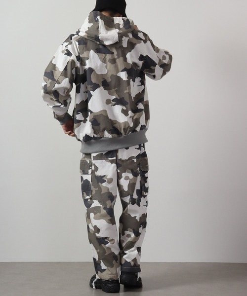 RE730 パーカー Color camouflage work full zip hoodie / カラー