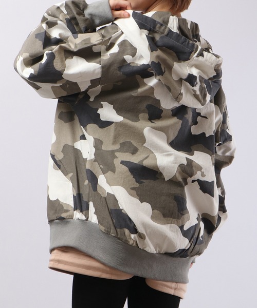 RE730 パーカー Color camouflage work full zip hoodie