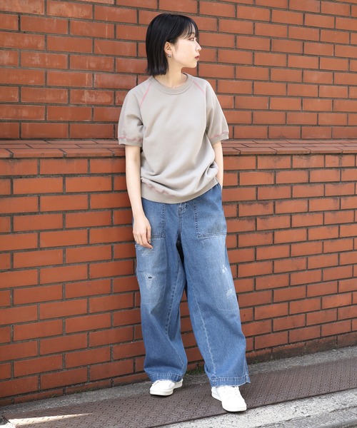 トレーナー スウェット R JUBILEE/アール ジュビリー S/S SWEATSHIRT スウェット パイピング ラグランスリーブ レディース R JUBILEE トレーナー スウェット JUBILEE/アール ジュビリー S