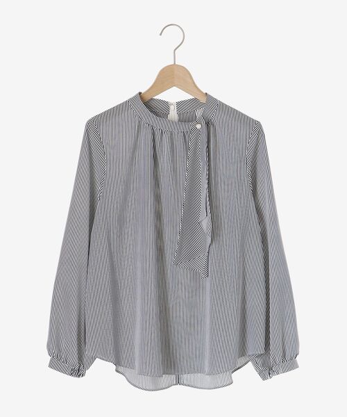 le.coeur blanc ブラウス シャツ ジョーゼットサイドスカーフ