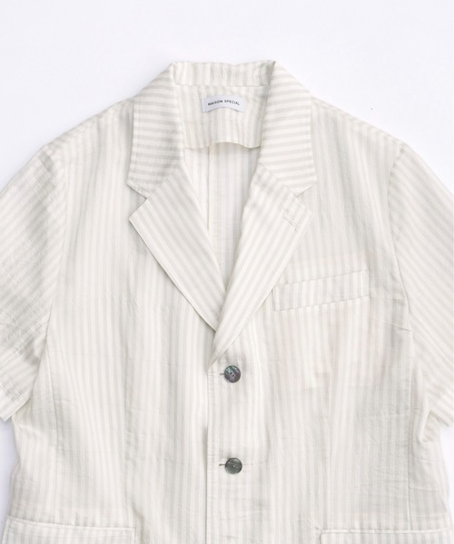 MAISON SPECIAL ジャケット テーラードジャケット Silky Stripe